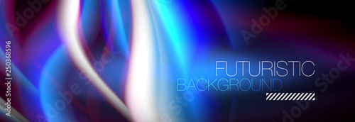 Fluid color neon wave lines background, neon liquid color futuristic paint template