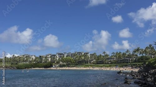 Timelapse - Moving clouds over Kapalua Bay, Maui, Hawaii photo