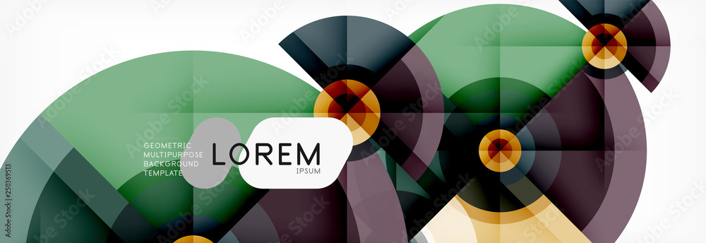 Minimal geometric circles and triangles abstract background, techno modern design, poster template Minimal geometric circles and triangles abstract background, techno modern design, poster template