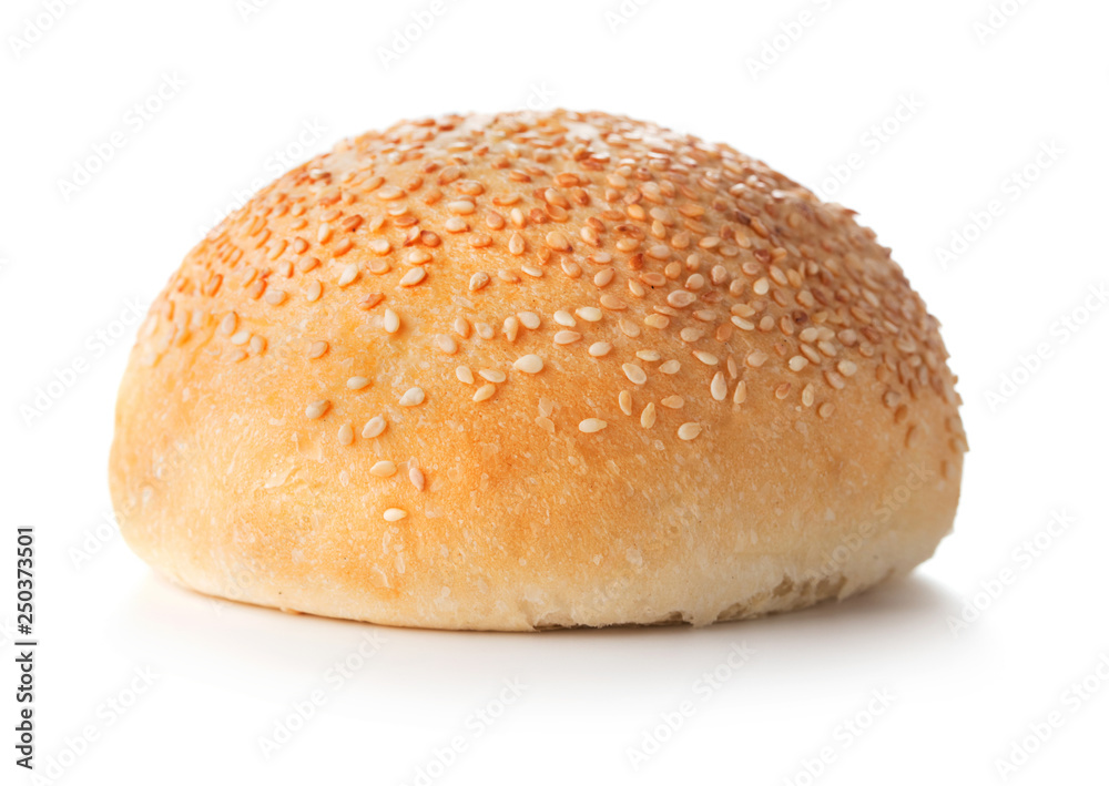 bun for burger isolated on white background