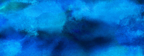 Cosmic neon light blue watercolor background. Paper textured aquarelle deep black canvas for modern creative design. Thunder storm lightning night sky texture multicolor water color paint illustration