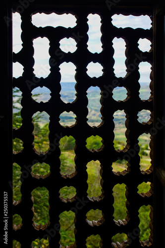 Carved wooden window 