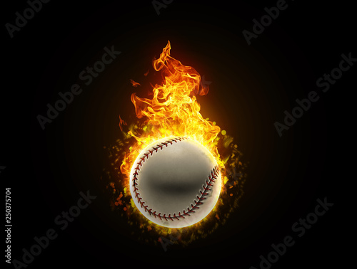 Photography Palla da baseball infuocata