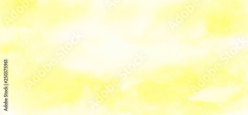 Light yellow watercolor background. Aquarelle paint paper texture canvas element for grunge text design, vintage card, retro template. Sunny shades color hand drawn illustration