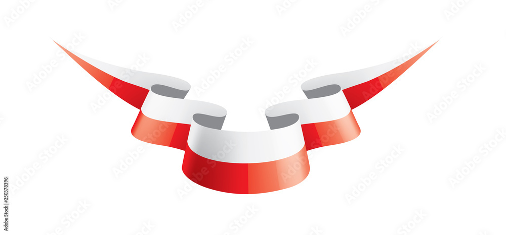 Poland flag, vector illustration on a white background Poland flag, vector illustration on a white background