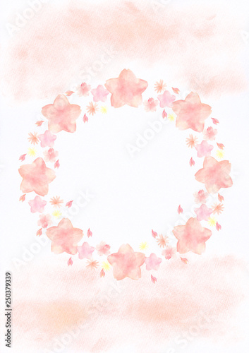 水彩 手描き きれい 桜 円 フレーム 2 文字なし パステル背景 Stock Illustration Adobe Stock 水彩 手描き きれい 桜 円 フレーム 2 文字なし パステル背景 Stock Illustration Adobe Stock