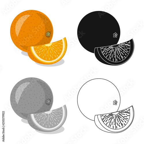 Isolated object of vegetable and fruit symbol. Set of vegetable and vegetarian stock symbol for web.