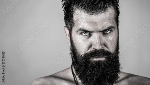 Valokuva Portrait brutal bearded man