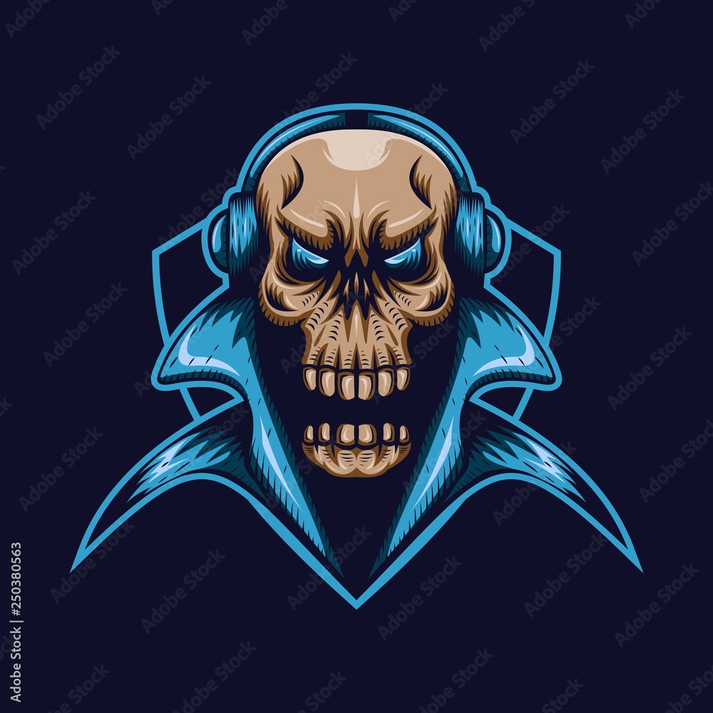 skull gaming shield mascot e sport vector illustration amazing design for your company or brand skull gaming shield mascot e sport vector illustration amazing design for your company or brand