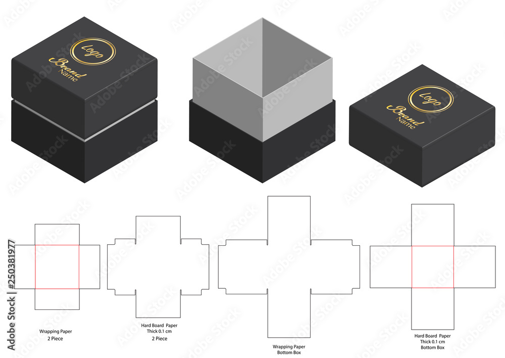 Box packaging die cut template design. 3d mock-up Box packaging die cut template design. 3d mock-up