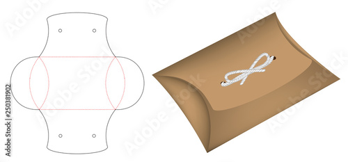 Leinwand Poster Pillow pack box die-cut template mockup 3d