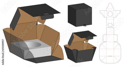 Box packaging die cut template design. 3d mock-up