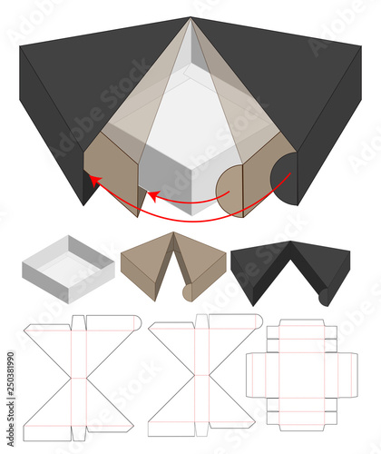 Box packaging die cut template design. 3d mock-up
