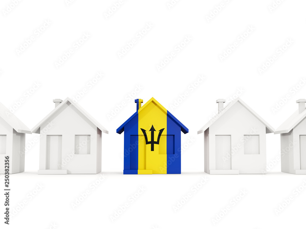 House with flag of barbados House with flag of barbados