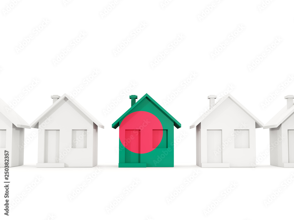 House with flag of bangladesh