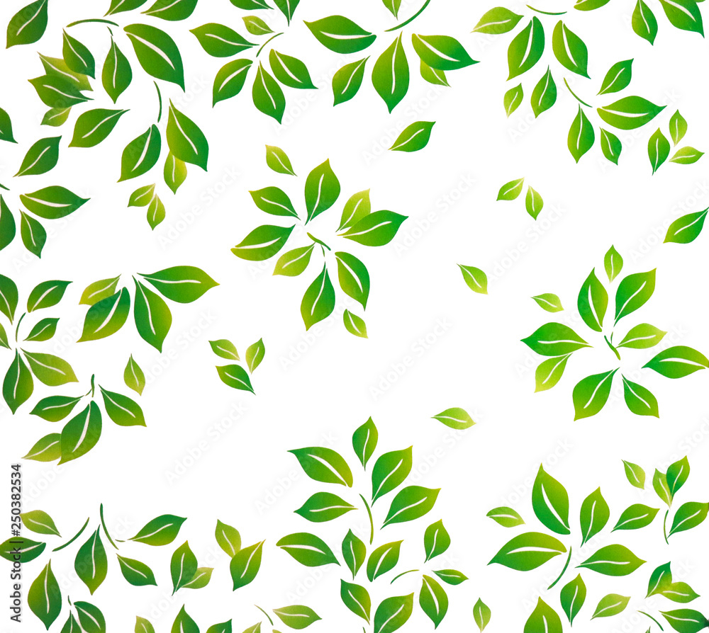 Green Leaf Pattern, Green leaves pattern background