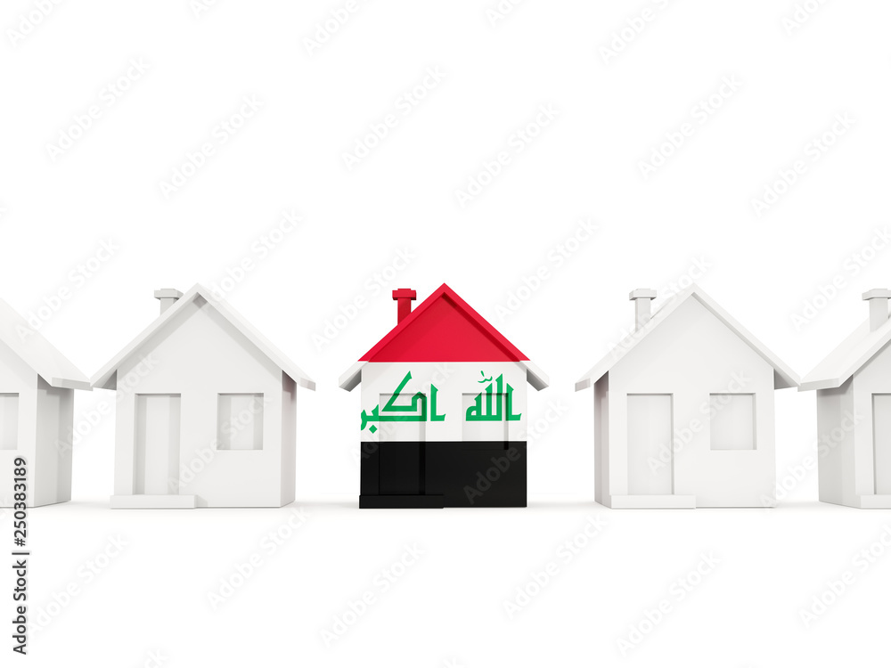 House with flag of iraq House with flag of iraq