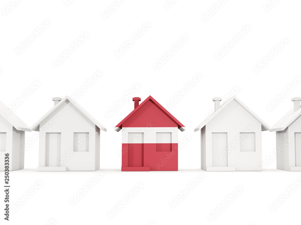 House with flag of latvia House with flag of latvia