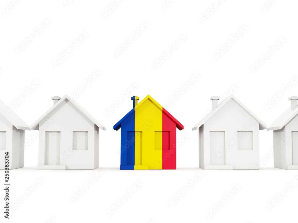 House with flag of romania House with flag of romania