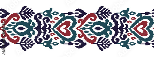 Ikat Ethnic Vector Seamless Stripe Ornament