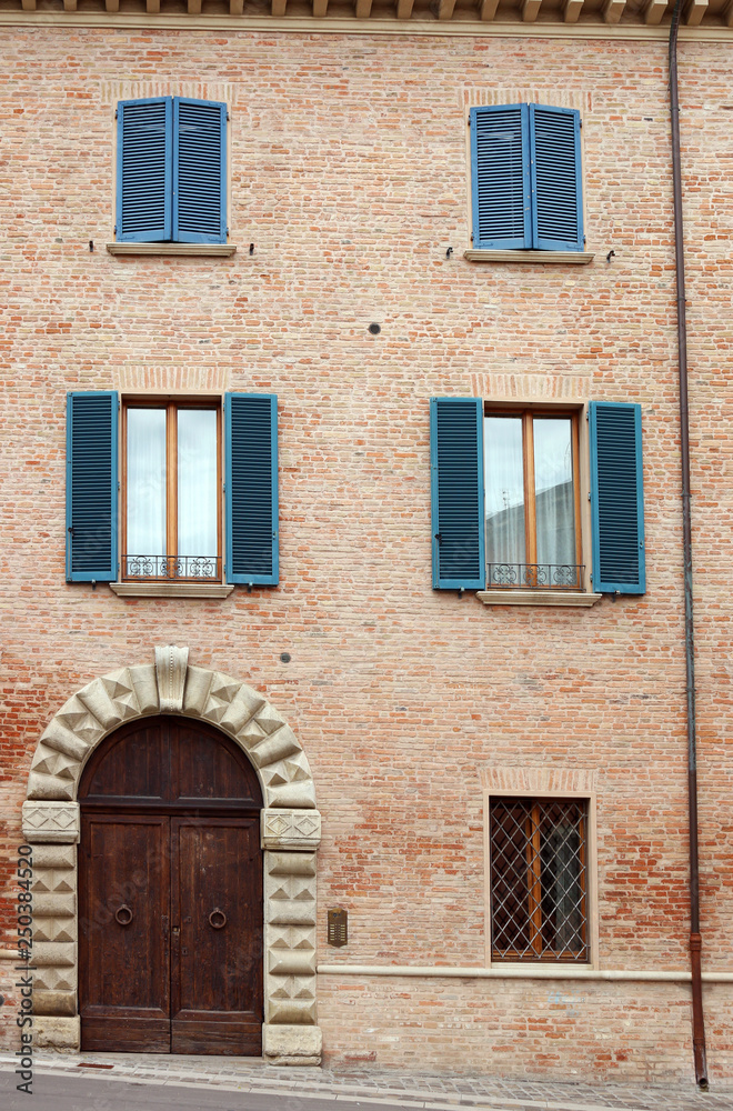 old house door and windows detail Rimini Italy
