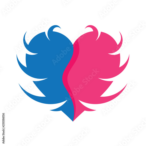 love logo, two part of love style in the love logo design