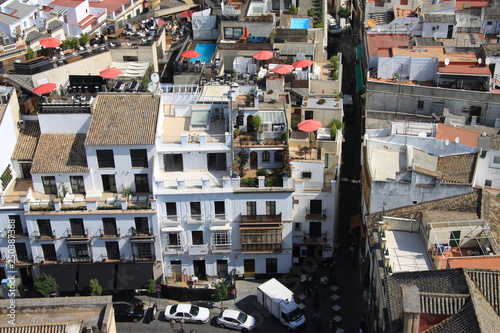 View of Seville street from the height of the Cathedral
