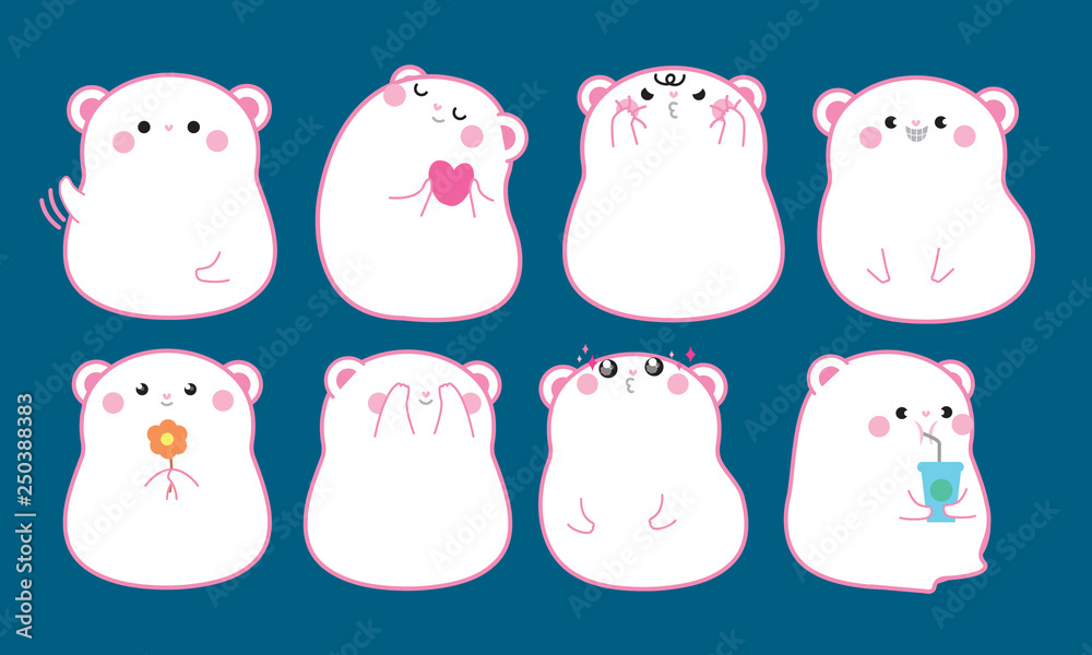 Cute hamster cartoon character