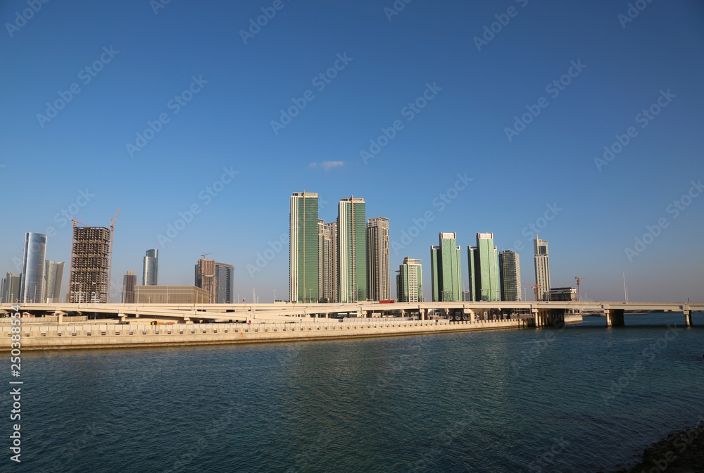 Buildings on Al reem island in Abu Dhabi, United Arab Emirates