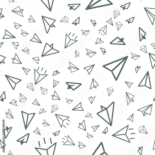 Messege, Origami Paper Plan, Aircraft Seamless vector EPS 10 pattern