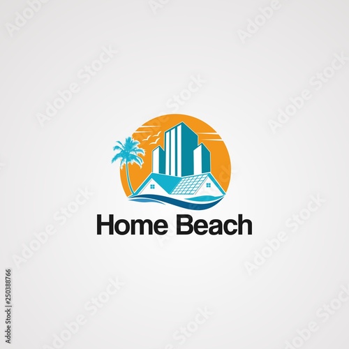 home beach logo vector, icon, element,and template for company Free Download home beach logo vector, icon, element,and template for company - GFXLoad