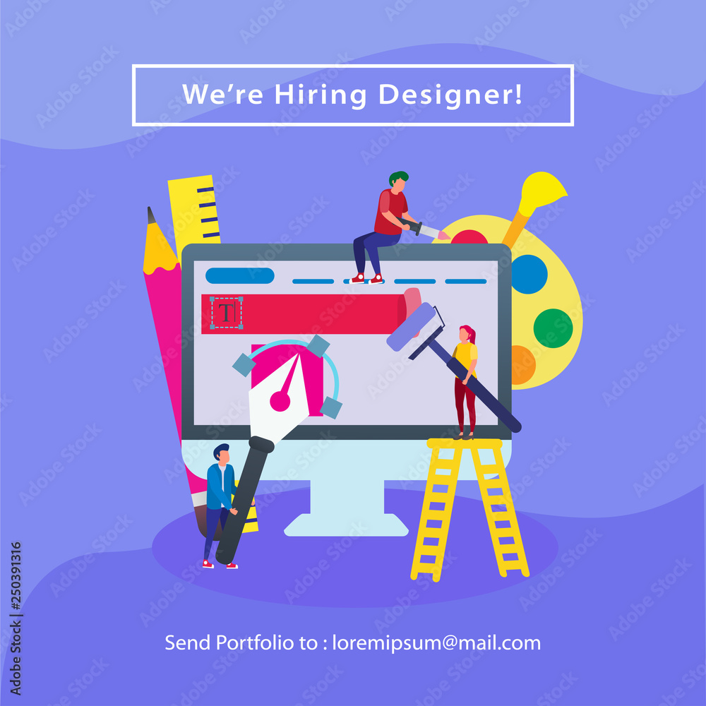 Hiring Designer Jobs Ads Template For Social Media Vector Illustration Hiring Designer Jobs Ads Template For Social Media Vector Illustration