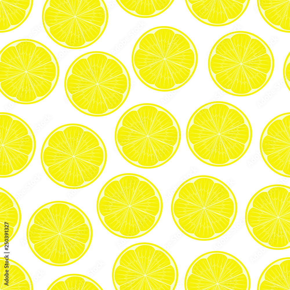 Lemon seamless pattern vector.