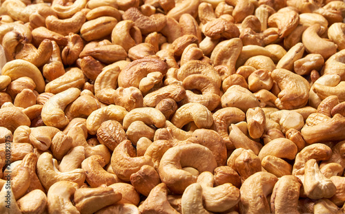 Cashews nut background, close-up