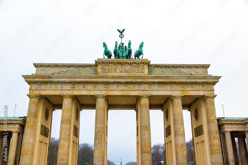The Brandenburg Gate  in Berlin, Germany, in winter