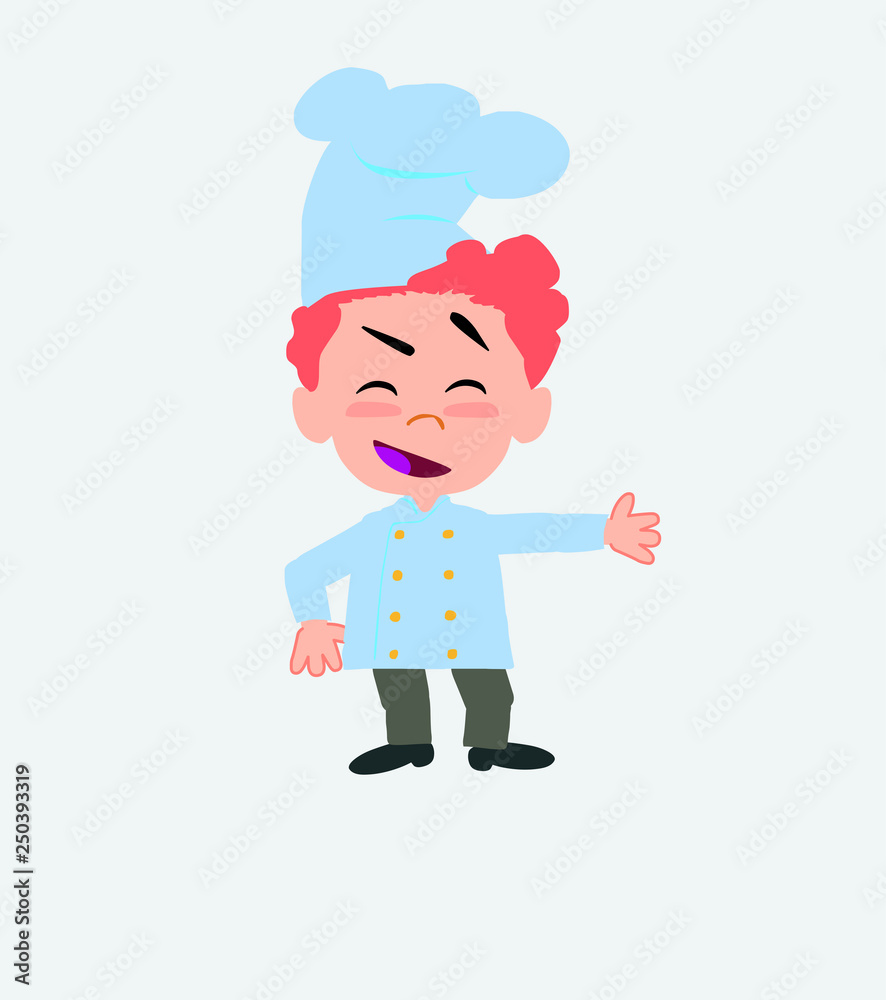 Chef showing something in an optimistic and positive attitude. Chef showing something in an optimistic and positive attitude.