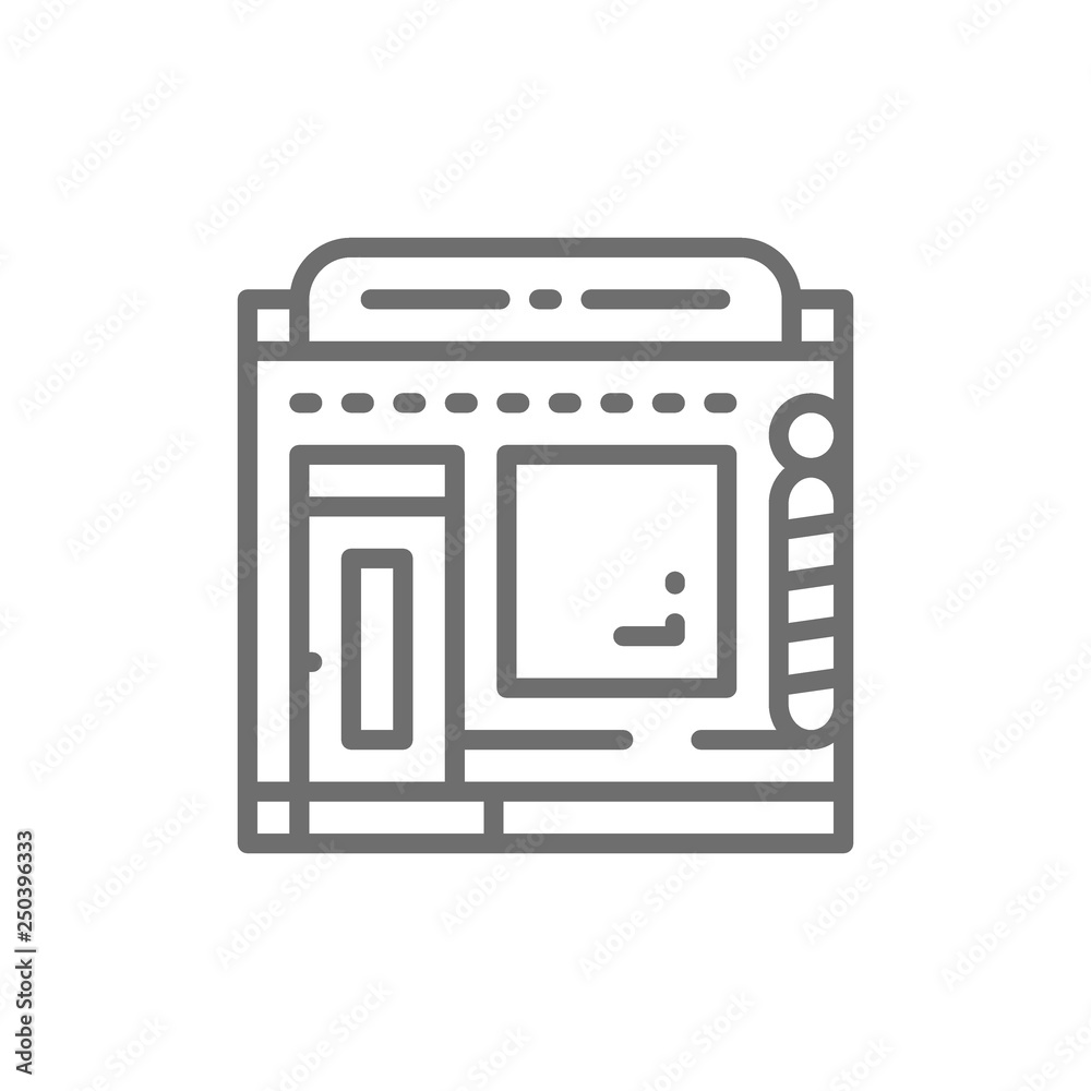 Hairdresser, barbershop, beauty salon line icon. Hairdresser, barbershop, beauty salon line icon.