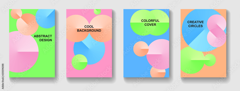 Minimal design with circles and gradient. Template abstract background covers for any projects.