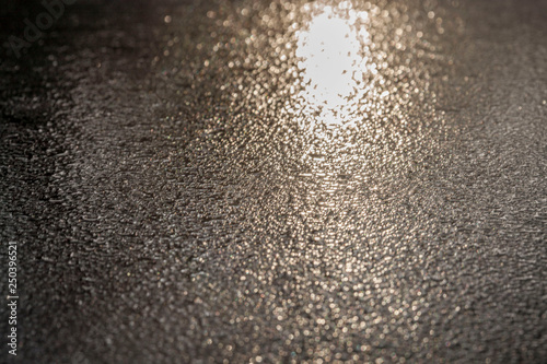 detail of ice with bokeh