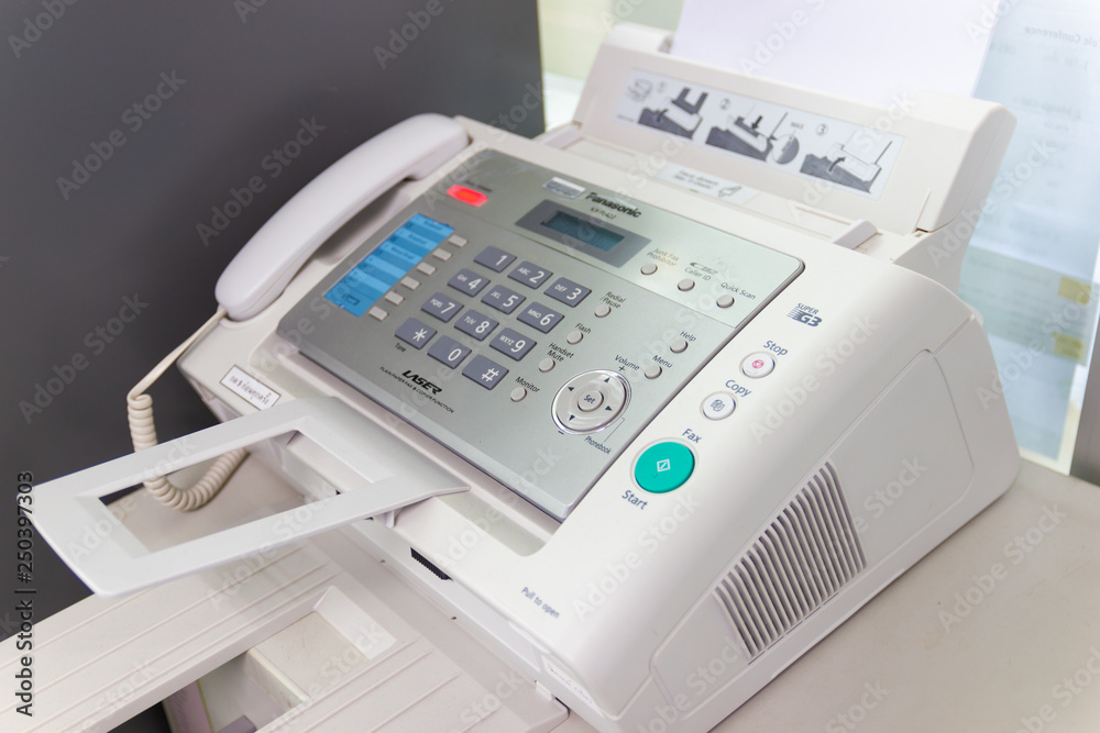 The fax machine for Sending documents in the office concept equipment needed in office The fax machine for Sending documents in the office concept equipment needed in office