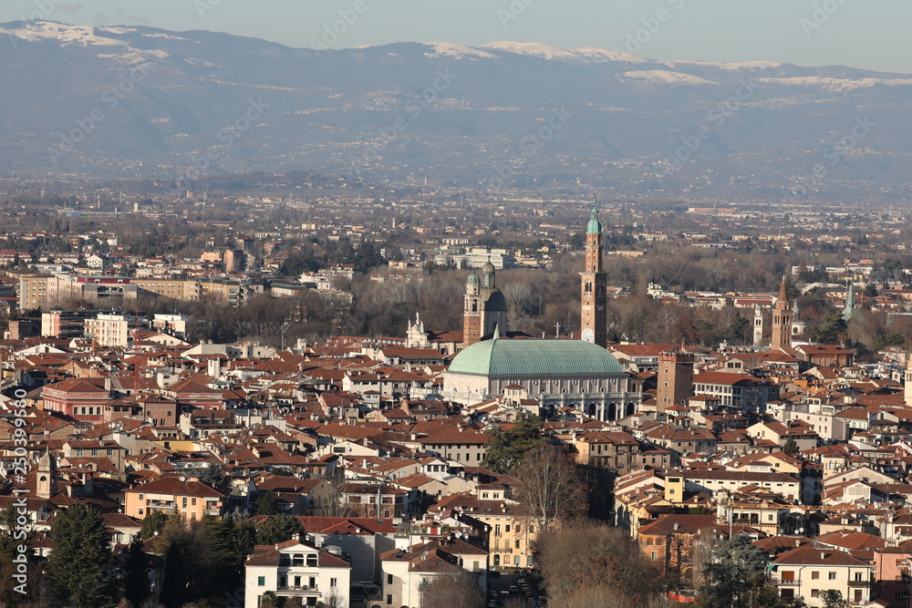 View of Vicenza City and the ancient monument called Basilica Pa