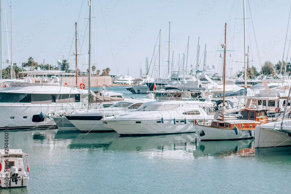 yachts in harbor