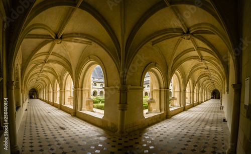 Arches and porch in fontevraud abbey monastery