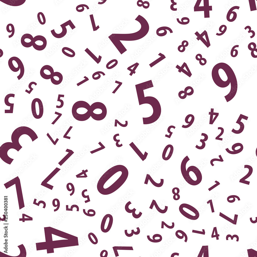Numbers alphabet, education, school concept. Seamless vector EPS 10 pattern. Flat style