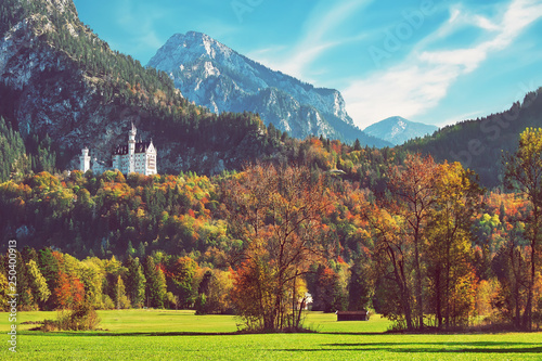 Photos Beautiful Neuschwanstein castle in Bavaria, Germany, popular travel destination