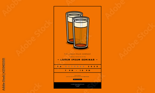 Beers and Cheers Invitation Design with Where and When Details