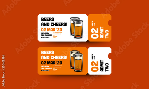 Beers and Cheers Invitation Design with Where and When Details