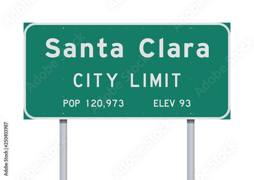 Santa Clara City Limit road sign