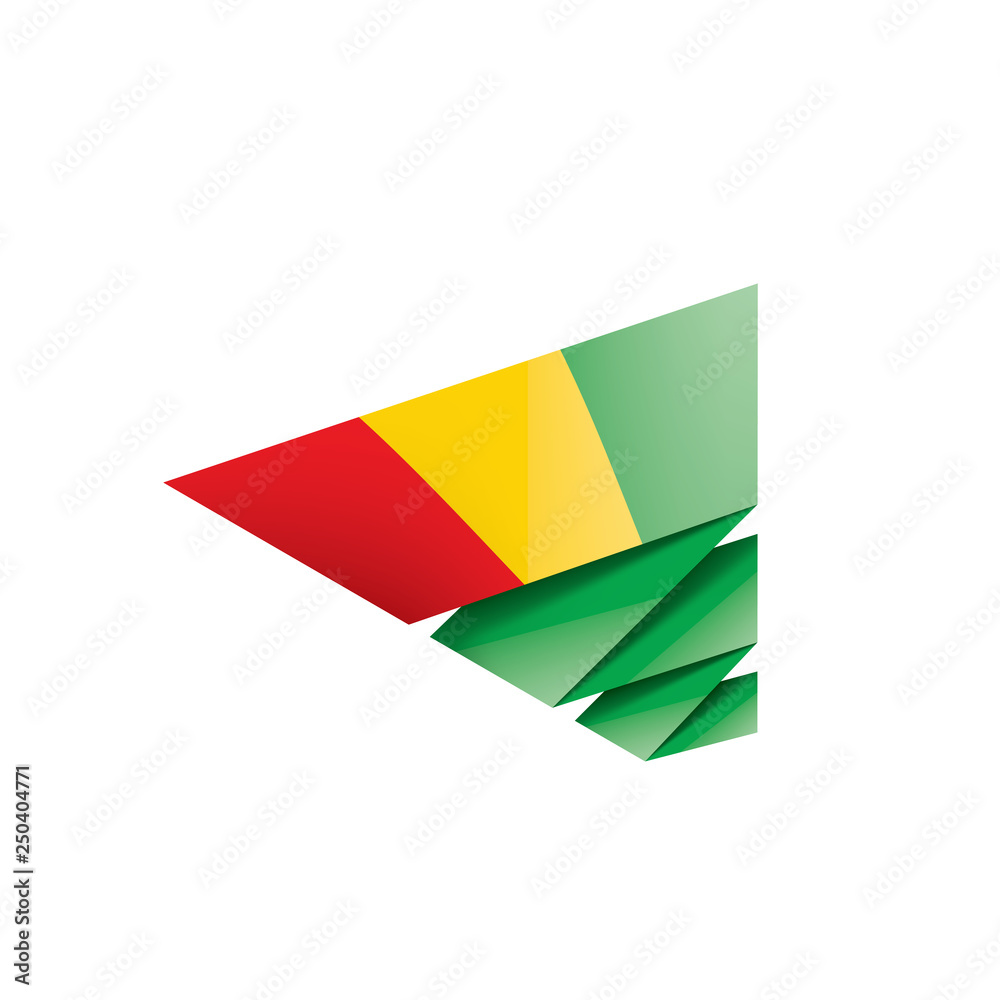 guinea flag, vector illustration on a white background guinea flag, vector illustration on a white background