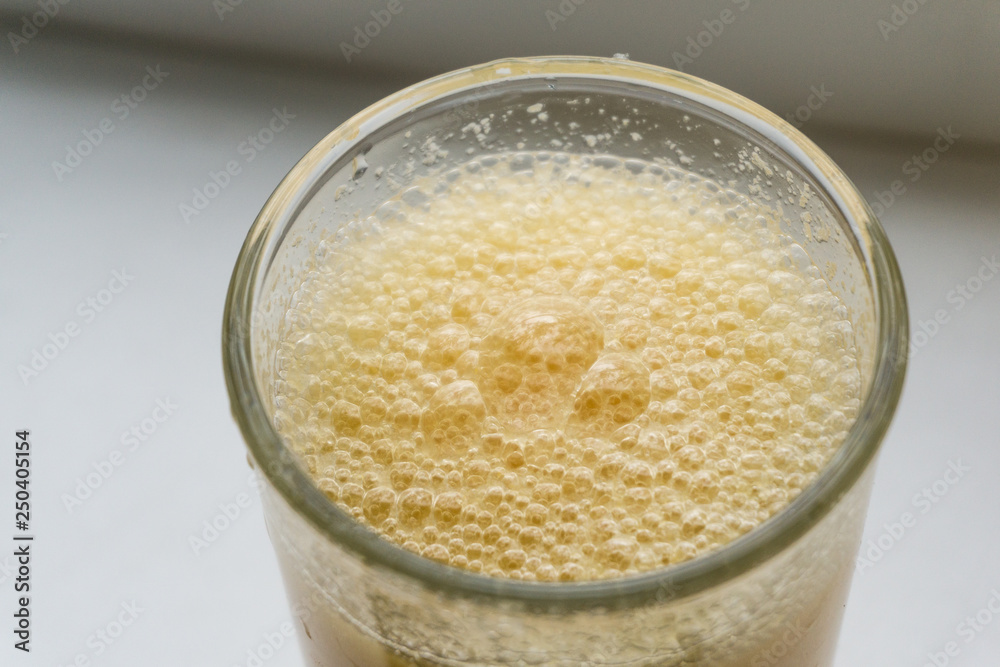 bubbles in a smoothie glass bubbles in a smoothie glass